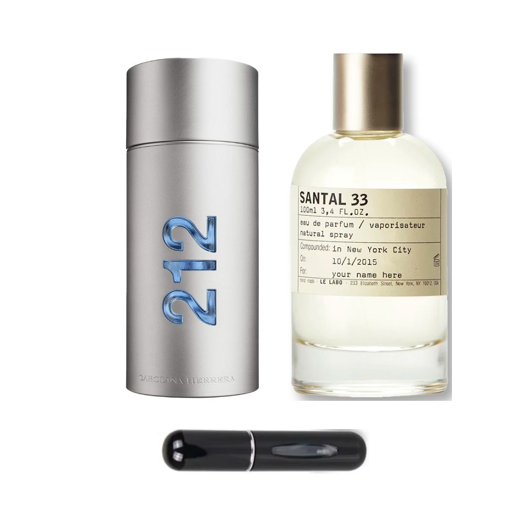 PROMO PERFUMES (212 MEN + SANTAL 33 + PERFUMERO)