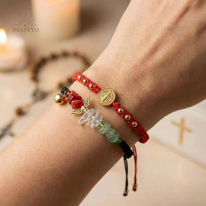 Set pulsera san Benito + 3 arcángeles