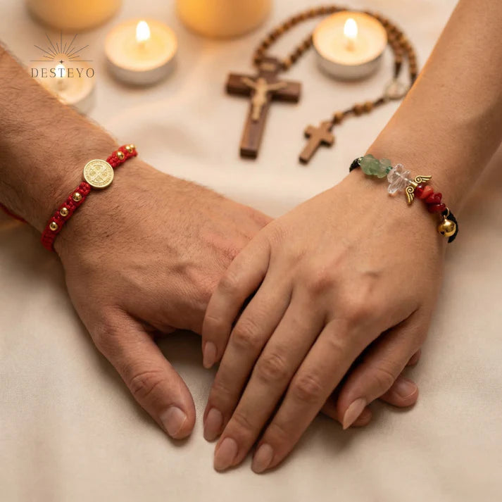 Set pulsera san Benito + 3 arcángeles