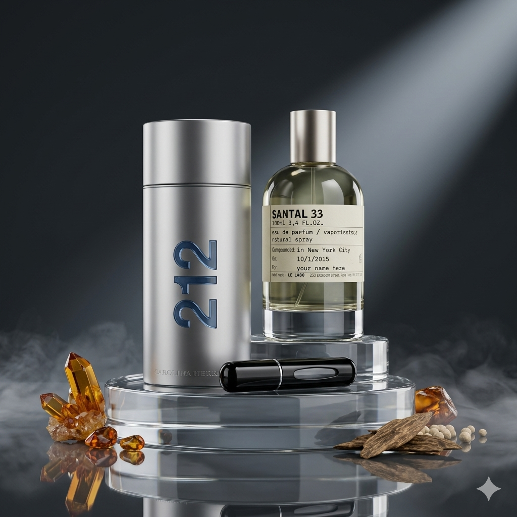 PROMO PERFUMES (212 MEN + SANTAL 33 + PERFUMERO)